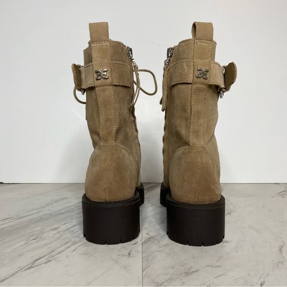 New! Sam Edelman Junip Combat Tan Suede Boot 6 1/2 - Picture 3 of 13